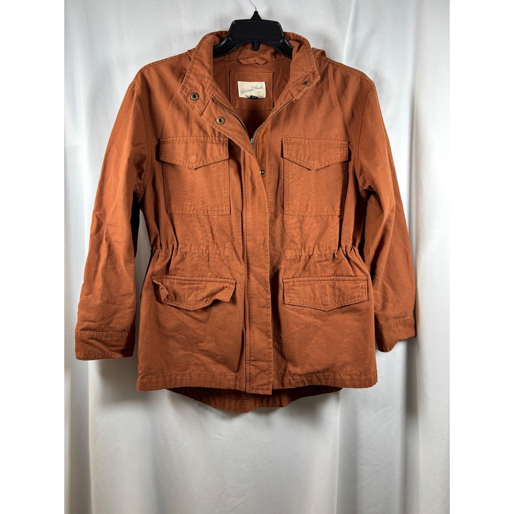 Universal Thread Womens Utility Field Jacket Burnt Orange Rust Cotton Canvas M
